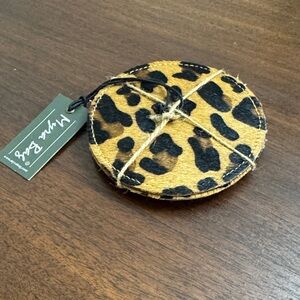 NWT Myra Bag Leopard Print Coasters - Brown and Black